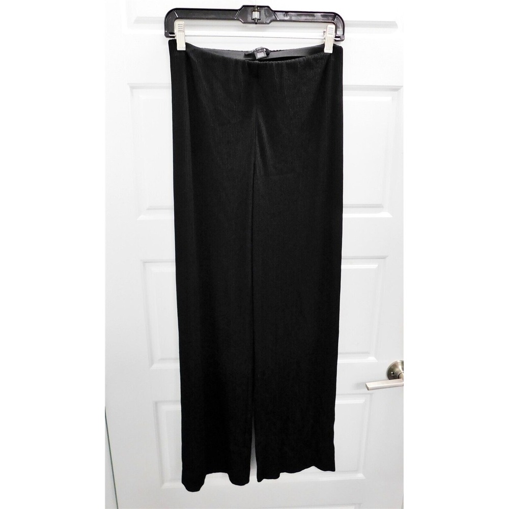 St John Black Ribbed Stretchy‎ Pants sz P